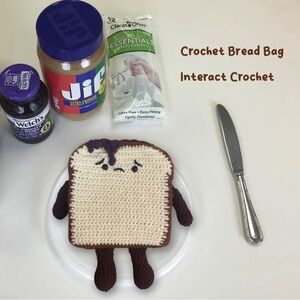 Crochet bread bag/purse with jelly spill